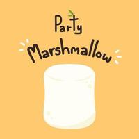 marshmallow cartone animato vettore. marshmallow su giallo sfondo. marshmallow icona. vettore