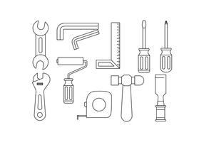 Vettore dell'icona della linea dell'hardware degli strumenti