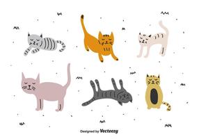 set vettoriale di gatti doodle