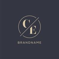 iniziale lettera ce logo con semplice cerchio linea, elegante Guarda monogramma logo stile vettore