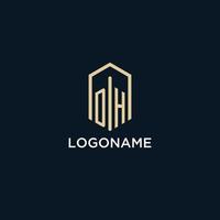 dh iniziale monogramma logo con esagonale forma stile, vero tenuta logo design idee ispirazione vettore