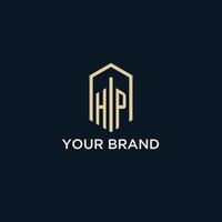 hp iniziale monogramma logo con esagonale forma stile, vero tenuta logo design idee ispirazione vettore