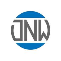 dnw lettera logo design su bianca sfondo. dnw creativo iniziali cerchio logo concetto. dnw lettera design. vettore