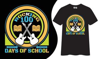 a dondolo 100 giorni di scuola maglietta design. vettore