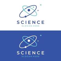 moderno scienza particella o molecola elemento logo design. logo per scienza,atomo,biologia,tecnologia,fisica,laboratorio. vettore