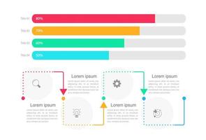 efficienza bar Infografica grafico design modello. astratto infochart con modificabile contorno. didattico grafica con 4 passo sequenza. visivo dati presentazione vettore