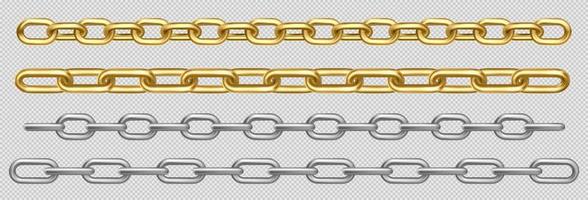 metallo catena di d'argento, acciaio o d'oro link impostato vettore