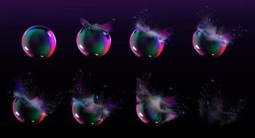 sapone bolla scoppiare sprite per gioco o animazione vettore