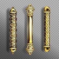 oro porta maniglie nel barocco stile, classico manopole vettore
