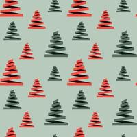 senza soluzione di continuità vettore modello con Natale alberi fatto di verde e rosso nastro. inverno ornamento per sfondo, involucro carta, tessile, tessuto, coperchio, ragnatela pagina sfondo, superficie trame, i regali