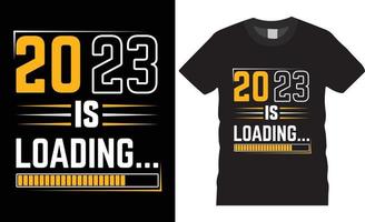 tipografia contento nuovo anno 2023 creativo maglietta design vettore