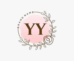 iniziale yy femminile logo. utilizzabile per natura, salone, terme, cosmetico e bellezza loghi. piatto vettore logo design modello elemento.