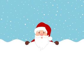 carino Santa su nevoso sfondo vettore