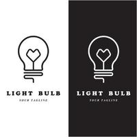 creativo leggero lampadina logo e vettore con slogan modello
