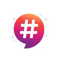 hashtag, tendenza argomento icona per ragnatela vettore