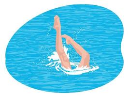 nuoto tuffo bellissimo illustrazione vettore