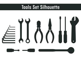 Strumenti Set Silhouette vettore