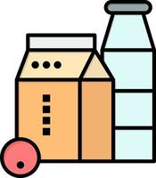 latte scatola bottiglia shopping piatto colore icona vettore icona bandiera modello