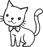 gatto animale disegno cartoni animati scarabocchio kawaii anime colorazione pagina carino illustrazione disegno clip arte personaggio chibi manga comico vettore