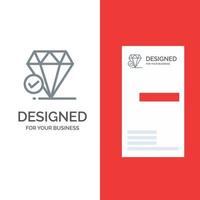 diamante gioiello grande pensare gesso grigio logo design e attività commerciale carta modello vettore