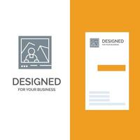 immagine Immagine punto di riferimento foto grigio logo design e attività commerciale carta modello vettore