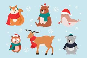 inverno e Natale animali collezione vettore