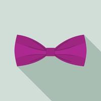 viola arco cravatta icona, piatto stile vettore