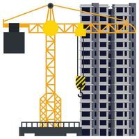 costruzione edificio Torre gru illustrazione vettore