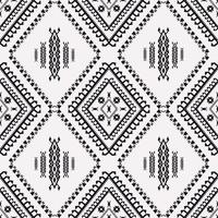 etnico tribale nero e bianca modello. etnico tribale azteco navajo geometrico diamante forma senza soluzione di continuità modello sfondo. sud-ovest geometrico modello per tessuto, casa interno decorazione elementi. vettore