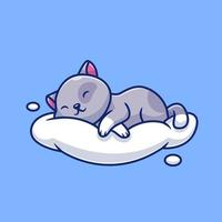 carino gatto addormentato su il nube cartone animato vettore icona illustrazione. animale amore icona concetto isolato premio vettore. piatto cartone animato stile