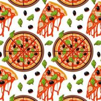 tradizionale italiano Pizza di senza soluzione di continuità modello vettore