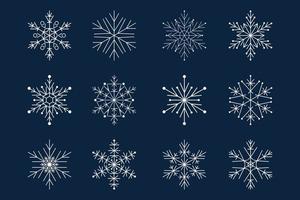 fiocco di neve impostato fascio collezione piatto icona vettore illustrazione eps10