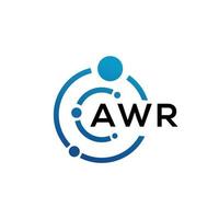 awr lettera logo design su sfondo nero. awr creative iniziali lettera logo concept. design della lettera awr. vettore