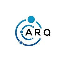 design del logo della lettera arq su sfondo nero. arq creative iniziali lettera logo concept. disegno della lettera arq. vettore