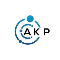 akp lettera logo design su sfondo nero. akp creative iniziali lettera logo concept. disegno della lettera akp. vettore