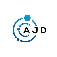 ajd lettera logo design su sfondo nero. ajd creative iniziali lettera logo concept. disegno della lettera ajd. vettore