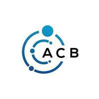 design del logo della lettera acb su sfondo nero. acb creative iniziali lettera logo concept. disegno della lettera cb. vettore