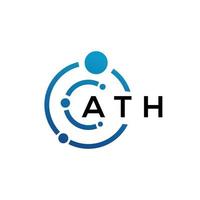 ath lettera logo design su sfondo nero. ath creative iniziali lettera logo concept. disegno della lettera a. vettore