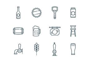 Icone di birra e bar vettore