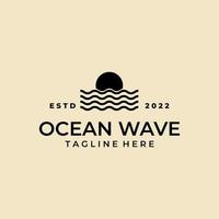 oceano e mare onde logo vettore illustrazione design