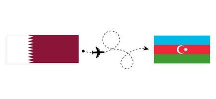 volo e viaggio a partire dal Qatar per azerbaijan di passeggeri aereo viaggio concetto vettore