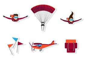 Icona di Skydiving piatto vettore