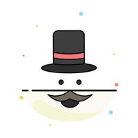 baffi fricchettone Movember cappello uomini piatto colore icona vettore