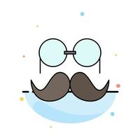 baffi fricchettone Movember bicchieri uomini piatto colore icona vettore