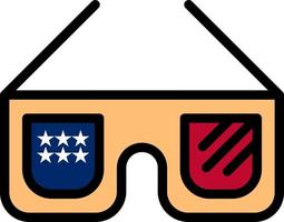 occhiali da sole bicchieri americano Stati Uniti d'America piatto colore icona vettore icona bandiera modello