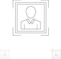 utente utente id id profilo Immagine grassetto e magro nero linea icona impostato vettore