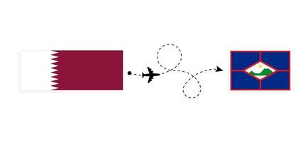volo e viaggio a partire dal Qatar per sinto Eustazio di passeggeri aereo viaggio concetto vettore
