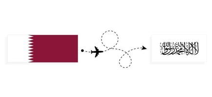 volo e viaggio a partire dal Qatar per afghanistan di passeggeri aereo viaggio concetto vettore