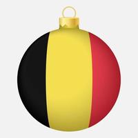 Natale albero palla con Belgio bandiera. icona per Natale vacanza vettore