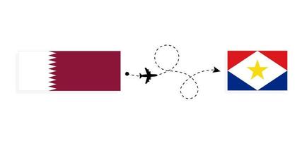 volo e viaggio a partire dal Qatar per saba di passeggeri aereo viaggio concetto vettore